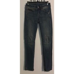 G-Star Raw Moto Cross 3D Slim Jean Womens Sz27 x 30 Super Skinny 5620 Dark Wash